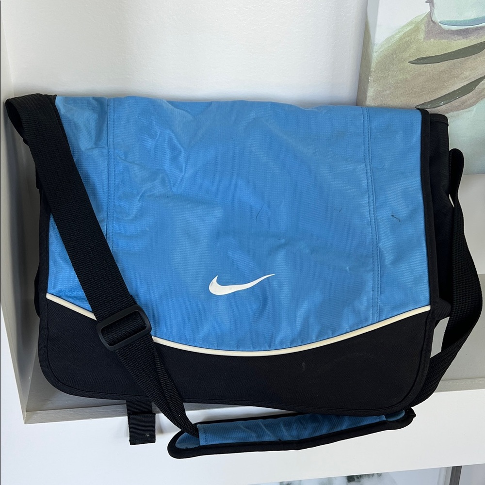 Nike Blue and Black Laptop Messenger  Bag
